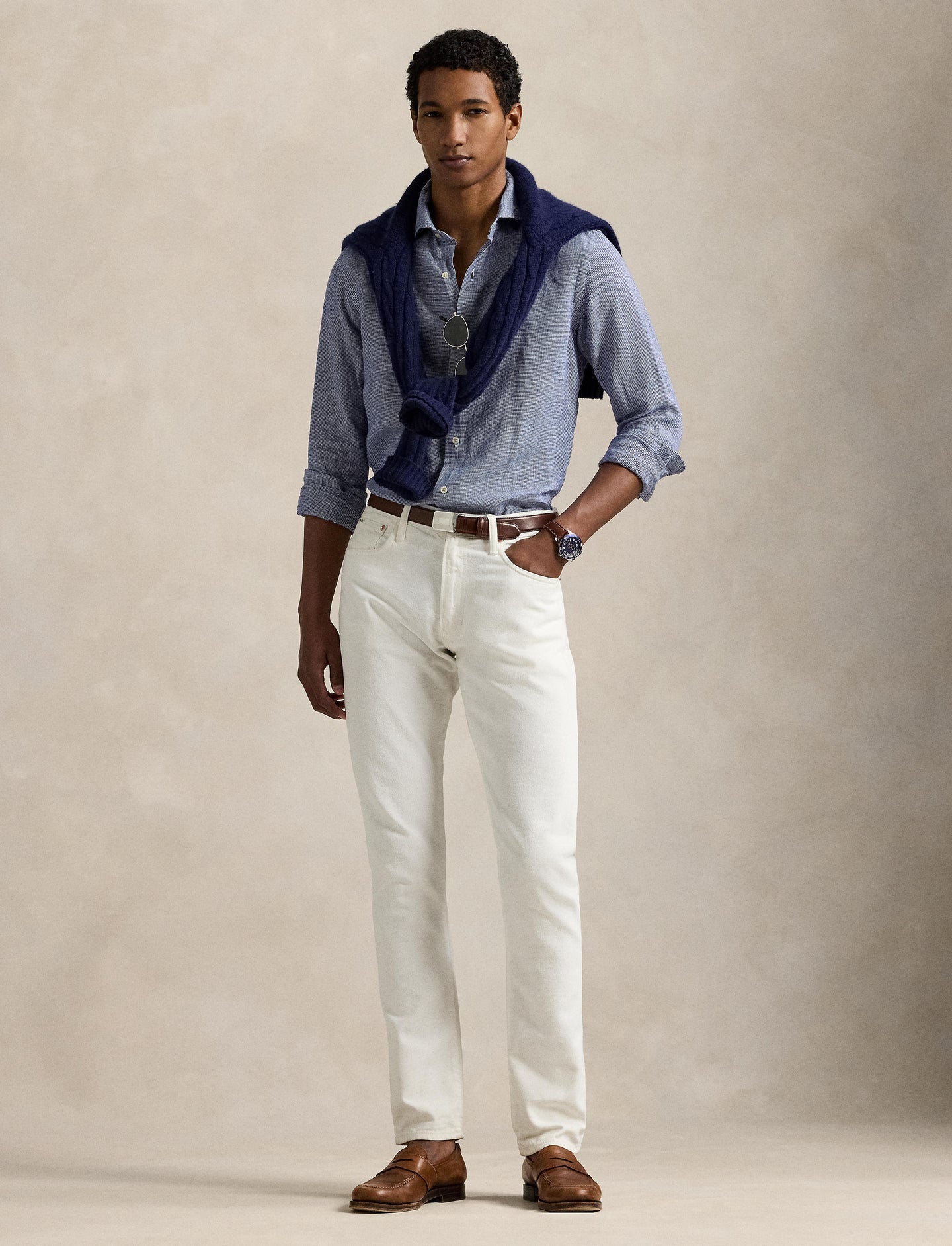 Polo Ralph Lauren - Linen Shirt - Check - Royal White