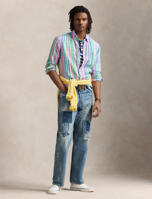 Polo Ralph Lauren - Linen Shirt - Green Pink Multi