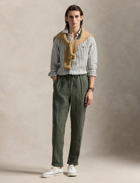 Polo Ralph Lauren - Linen Shirt - also in Big & Tall - Olive White