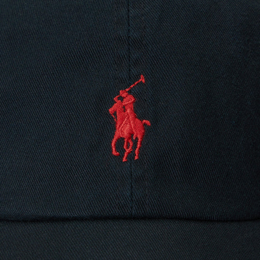 Polo Ralph Lauren Chino Cap Black with Red logo