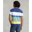 Custom Fit Striped Jersey T-Shirt - Navy, White, Green & Yellow