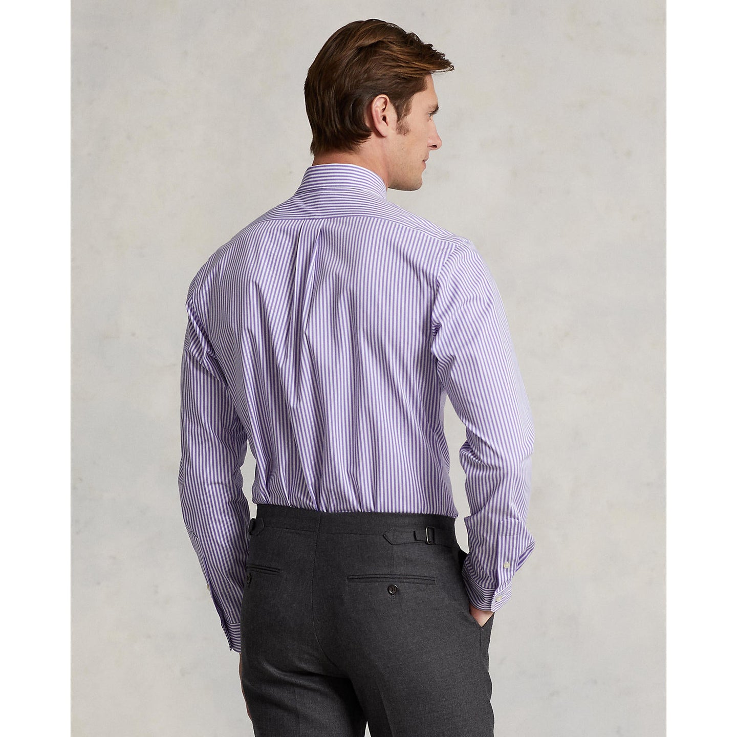 Polo Ralph Lauren - Stretch Poplin Shirt - Stripe - Lavender & White