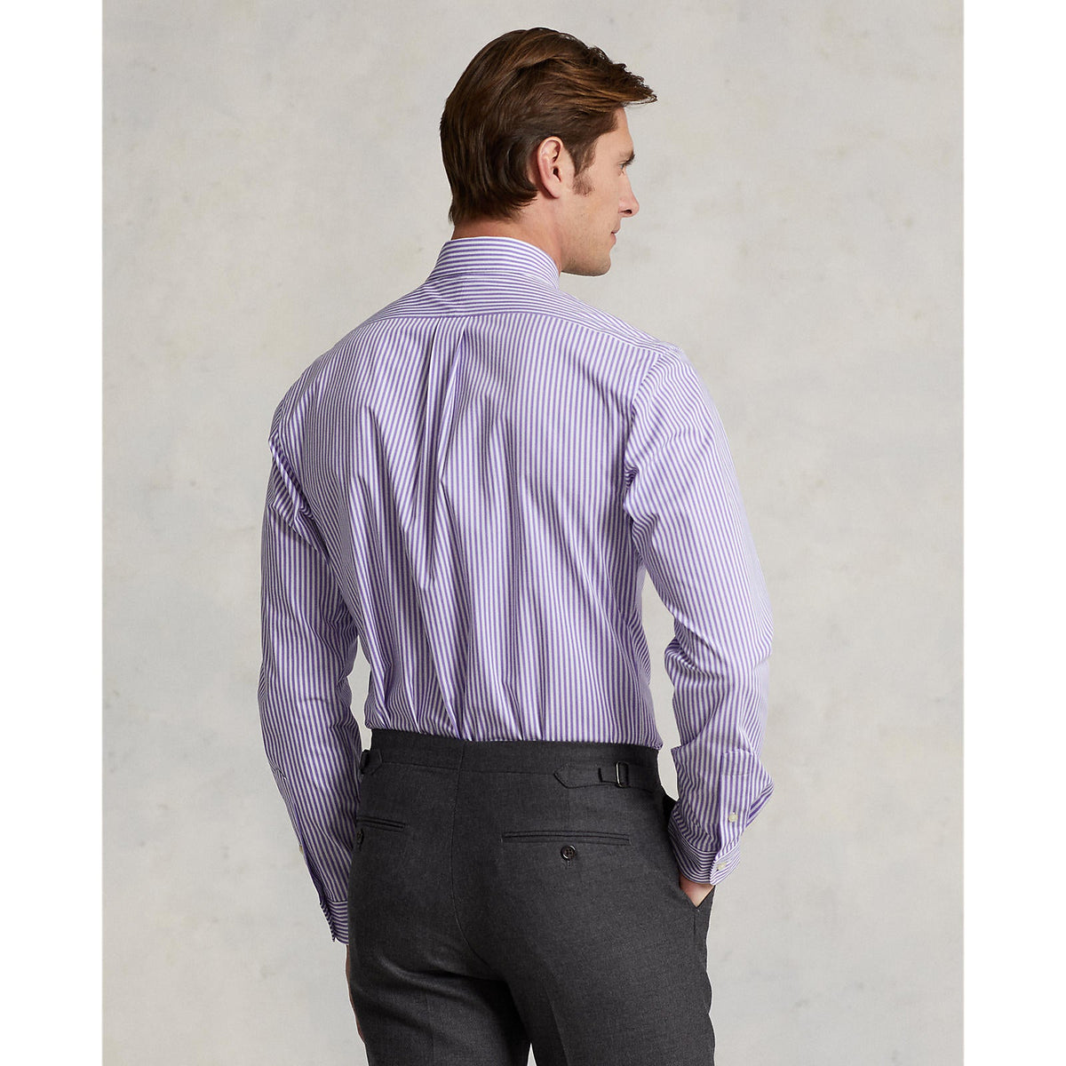 Polo Ralph Lauren - Stretch Poplin Shirt - Stripe - Lavender & White
