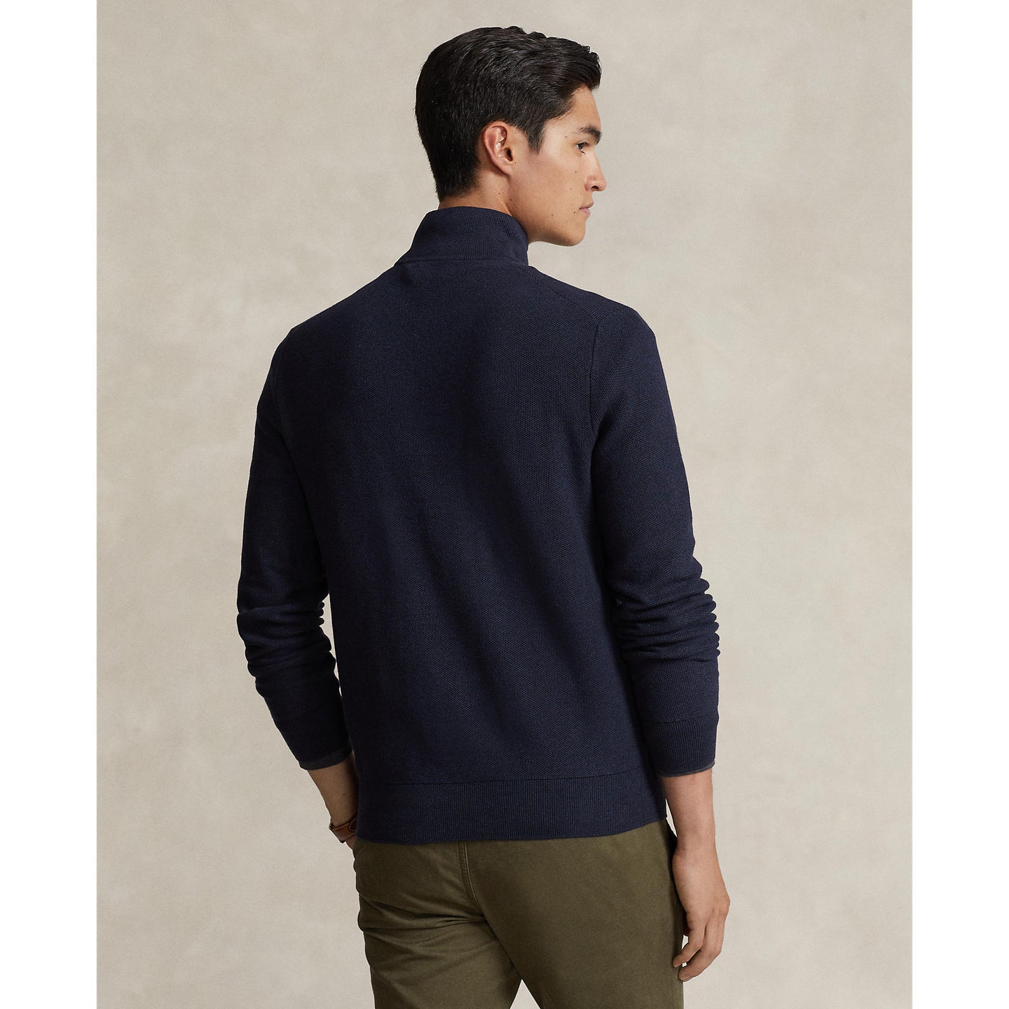 Polo Ralph Lauren - Mesh-Knit Cotton Quarter-Zip Sweater - Navy Heather