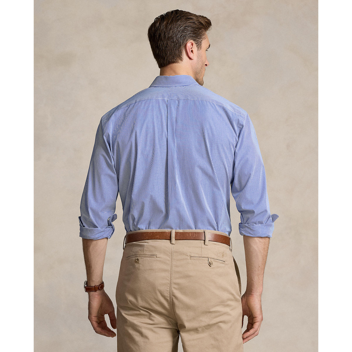 Polo Ralph Lauren - Poplin Stretch Shirt - Stripe - Big & Tall Sizes - Blue & White