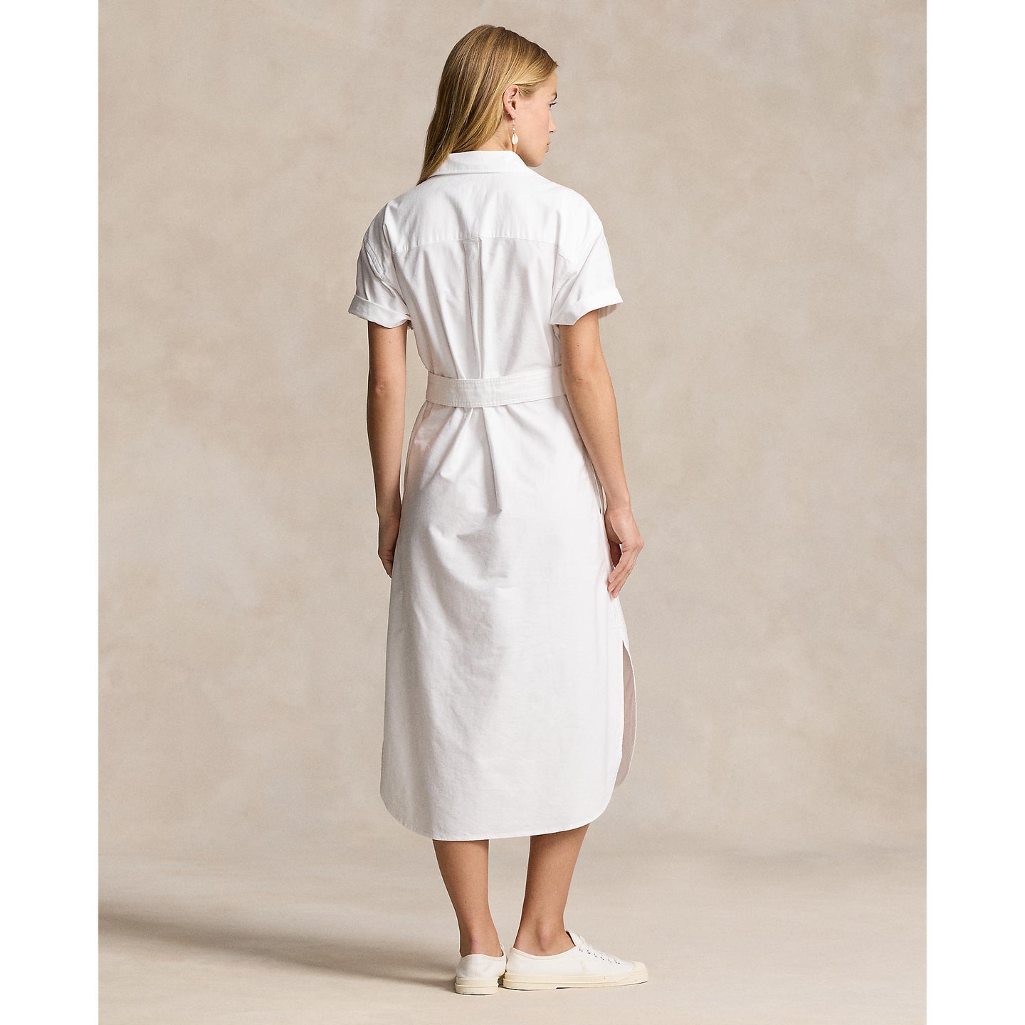 Polo Ralph Lauren - Belted Short-Sleeved Oxford Shirt Dress - White