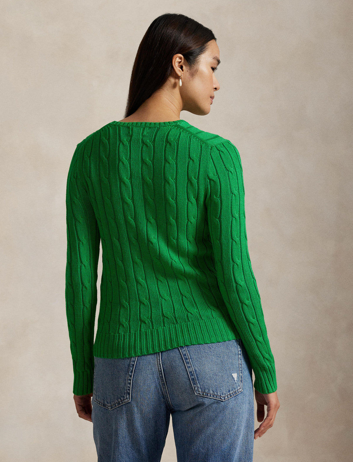 Polo Ralph Lauren - Julianna Cable-Knit Cotton Crewneck Sweater - Preppy Green
