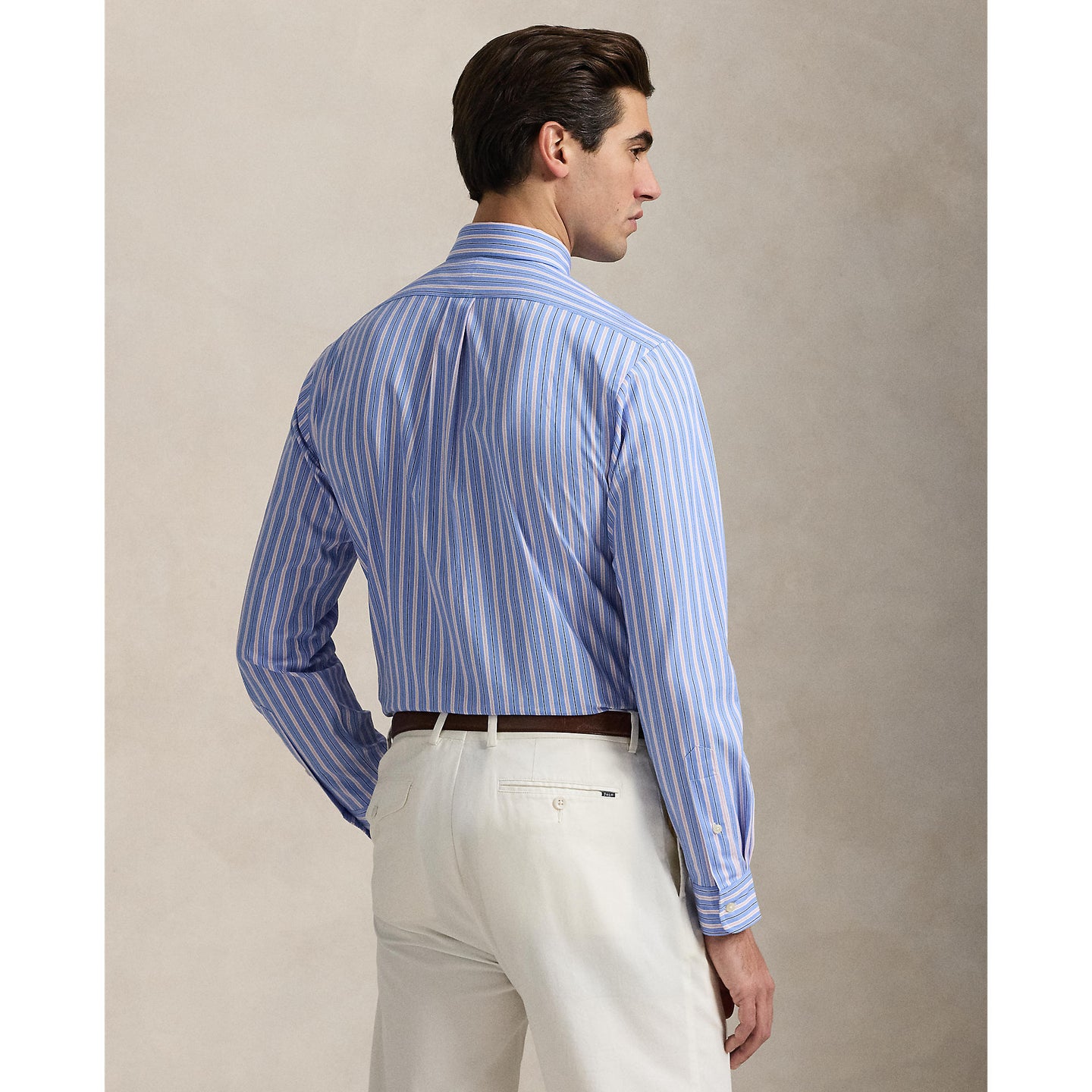 Polo Ralph Lauren - Stretch Poplin Business Shirt - Stripe - Blue, Pink Multi