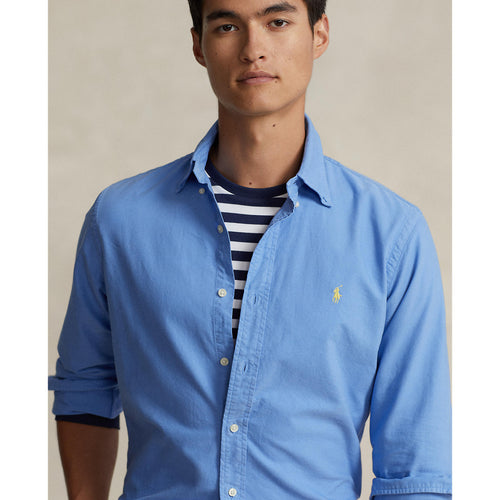 Polo Ralph Lauren Custom Fit Garment-Dyed Oxford Shirt - Harbour Island Blue