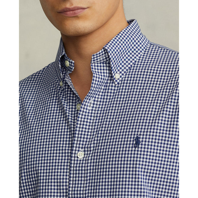 Polo-Ralph-Lauren-Custom-Fit-Gingham-Stretch-Poplin-Shirt-Navy/White