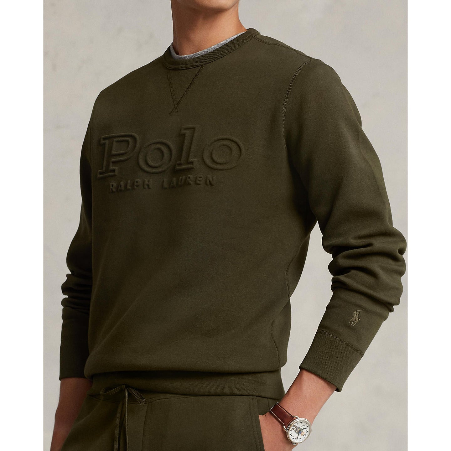 Polo Ralph Lauren - Logo-Embossed Double Knit Sweatshirt - Company Olive