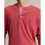 Polo Ralph Lauren Slub Henley Long Sleeve T-Shirt - Evening Post Red