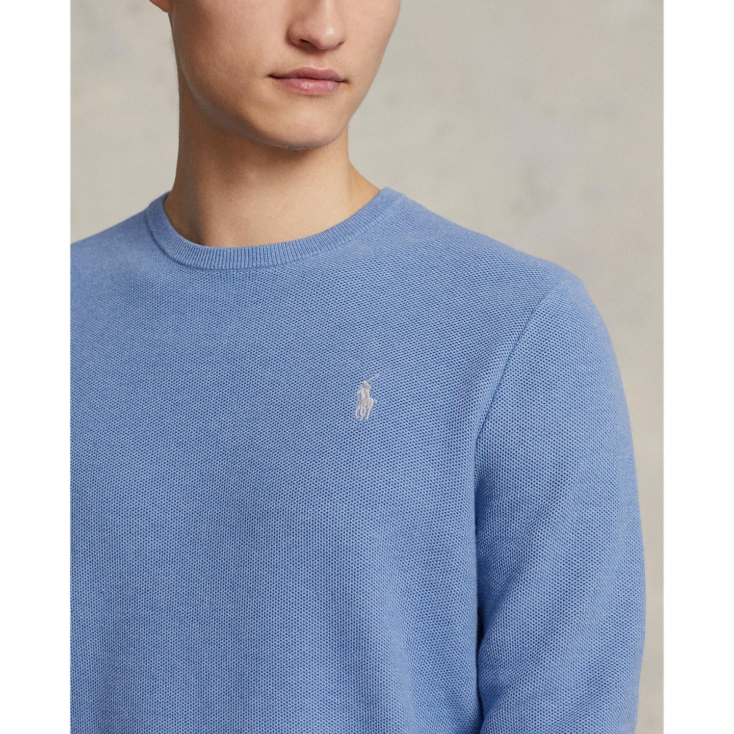 Polo Ralph Lauren Textured Cotton Crewneck Sweater - Summer Blue