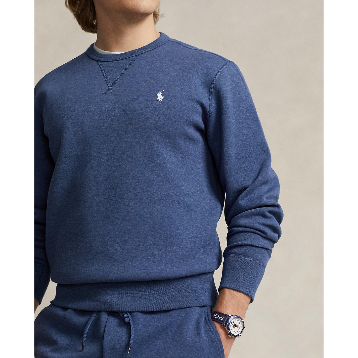 Polo Ralph Lauren Marled Double-Knit Sweatshirt - Blue Heather
