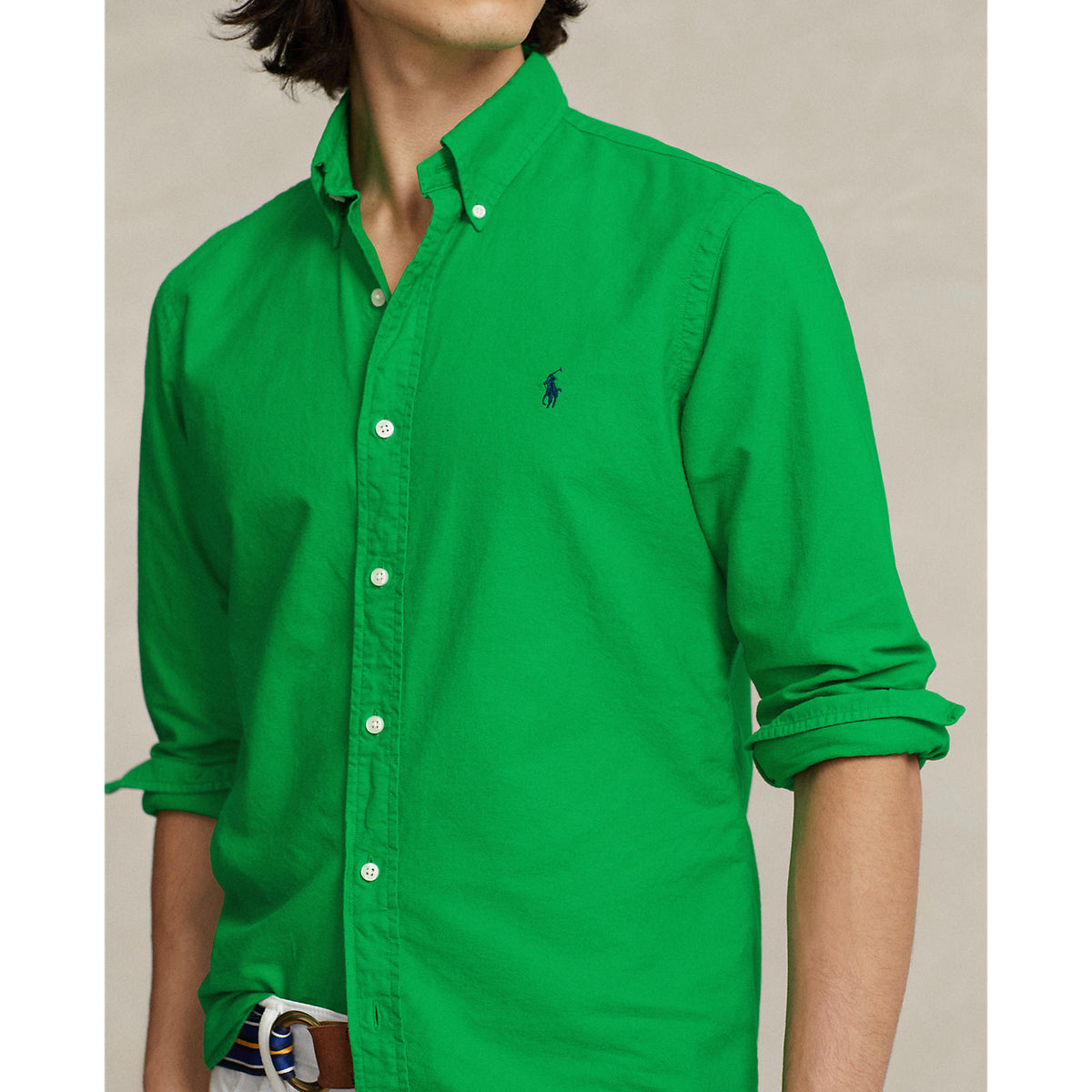 Polo Ralph Lauren Custom Fit Garment-Dyed Oxford Shirt - Green