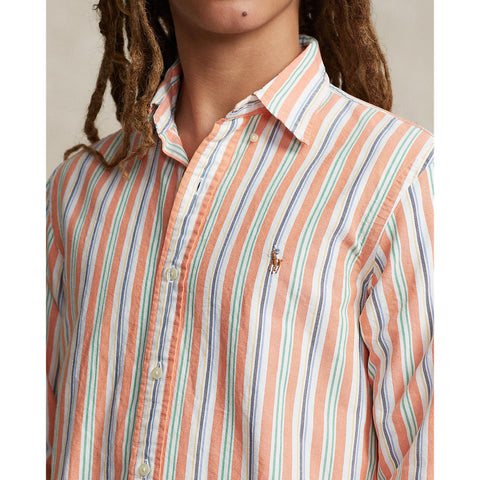 Polo Ralph Lauren - Oxford Shirt - Stripet - Orange, White, Multi