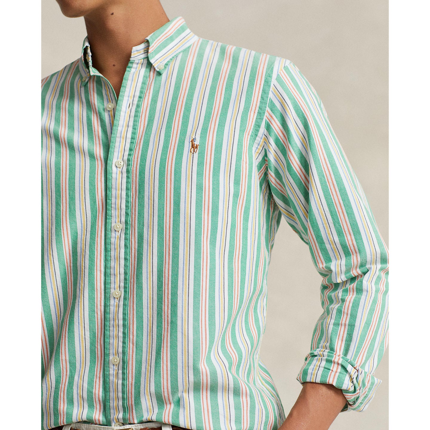 Polo Ralph Lauren - Oxford Shirt - Stripe - Green, White, Multi