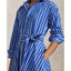 Polo Ralph Lauren - Belted Cotton Shirt Dress - Wide Stripe - Blue & White
