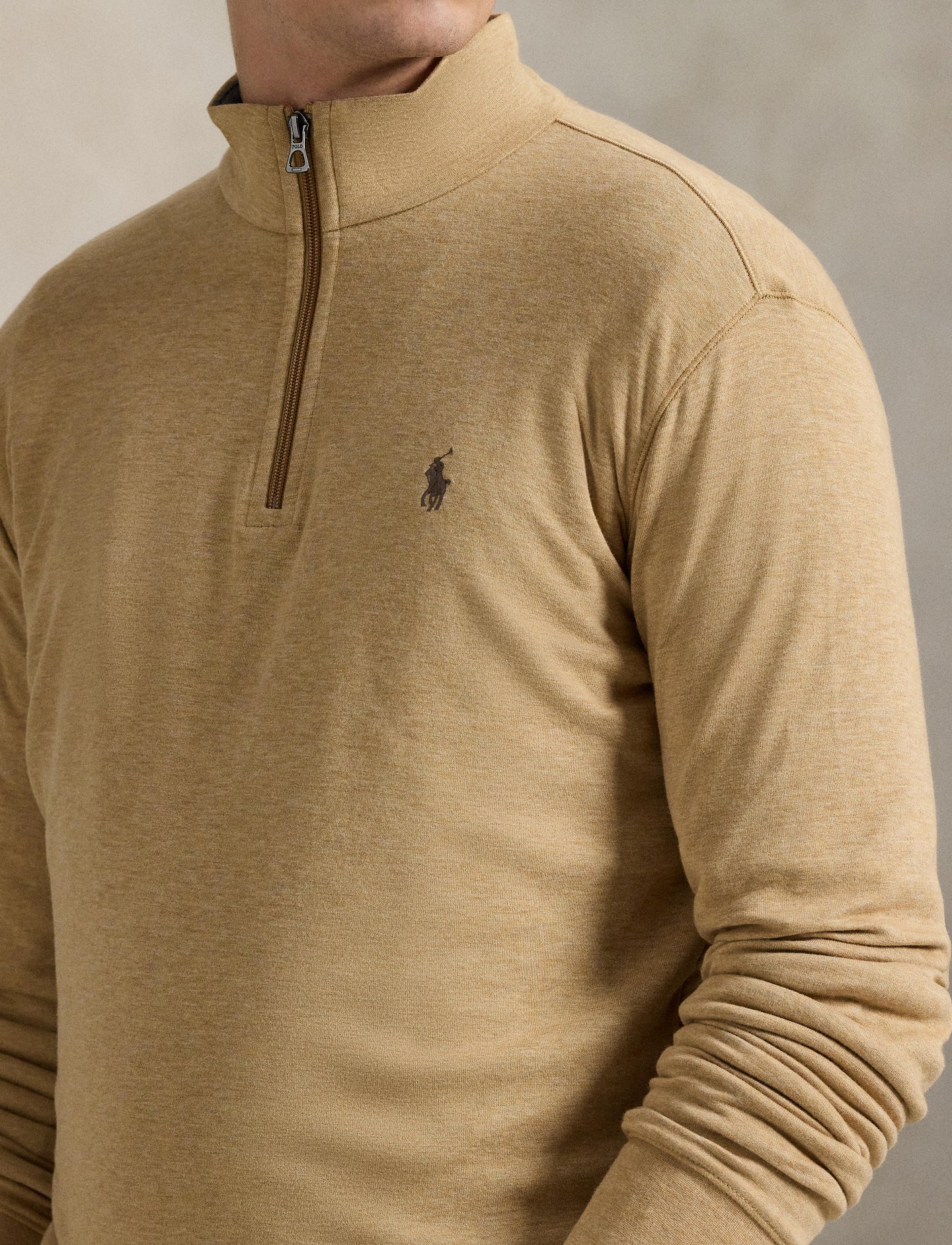 Polo Ralph Lauren - Luxury Jersey Quarter Zip Sweatshirt - Camel