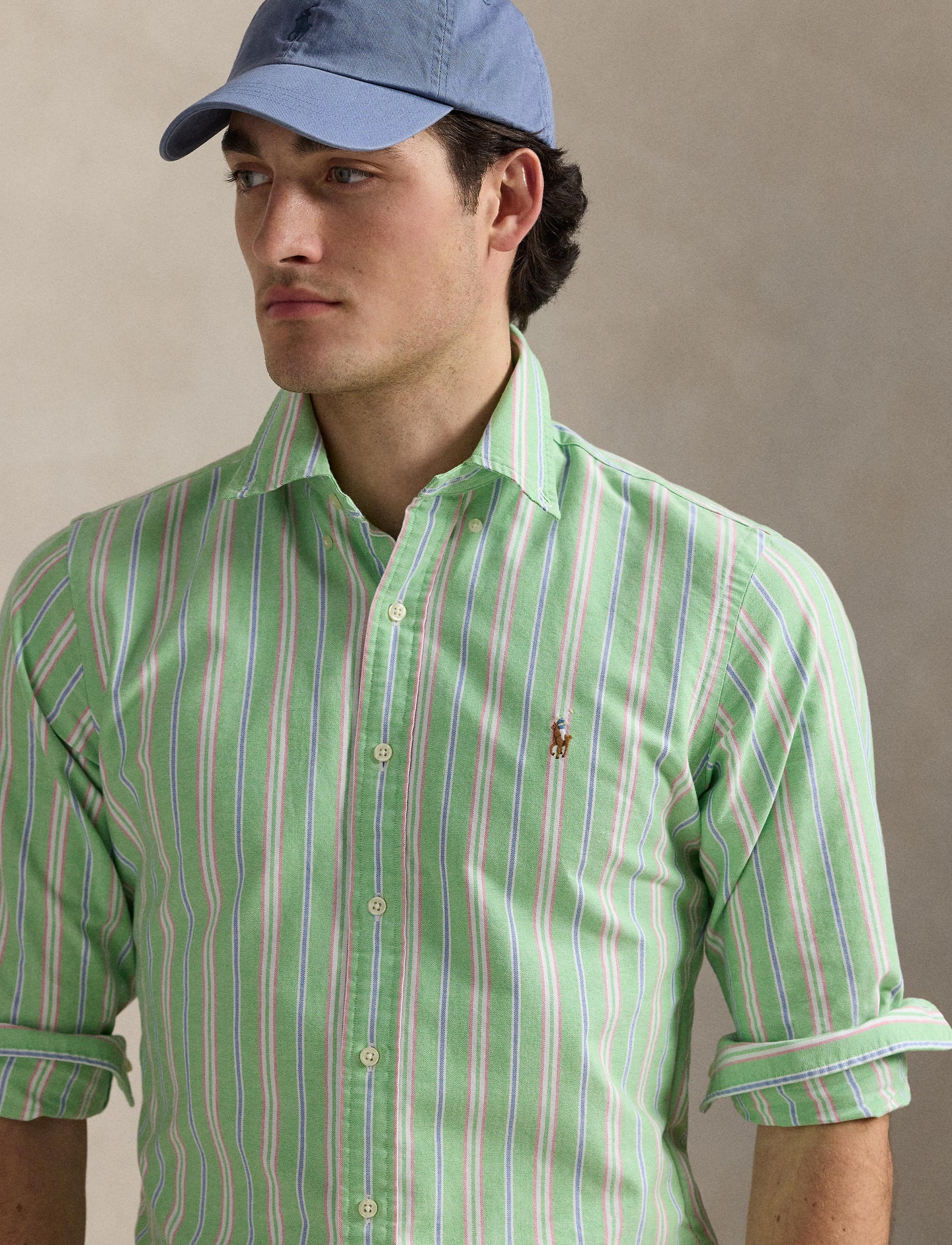 Polo Ralph Lauren - Oxford Shirt - Stripe - Green/White/Pink/Blue