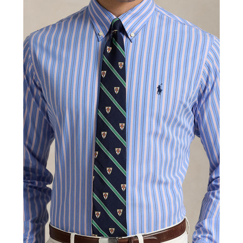 Polo Ralph Lauren - Stretch Poplin Business Shirt - Stripe - Blue, Pink Multi