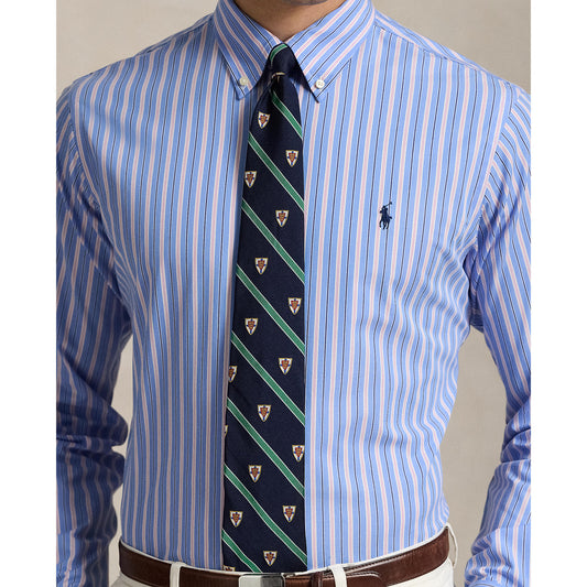 Polo Ralph Lauren - Stretch Poplin Business Shirt - Stripe - Blue, Pink Multi