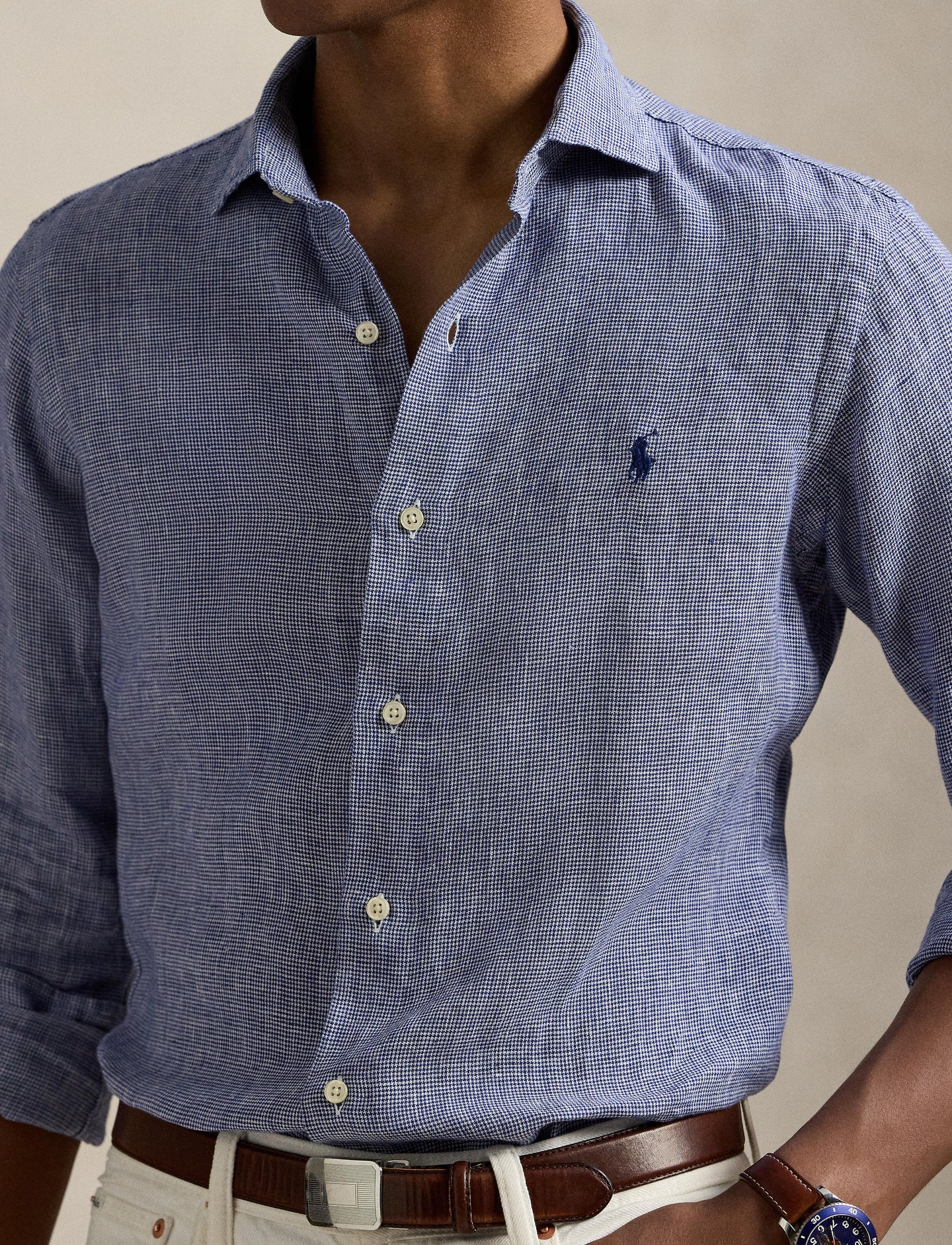 Polo Ralph Lauren - Linen Shirt - Check - Royal White