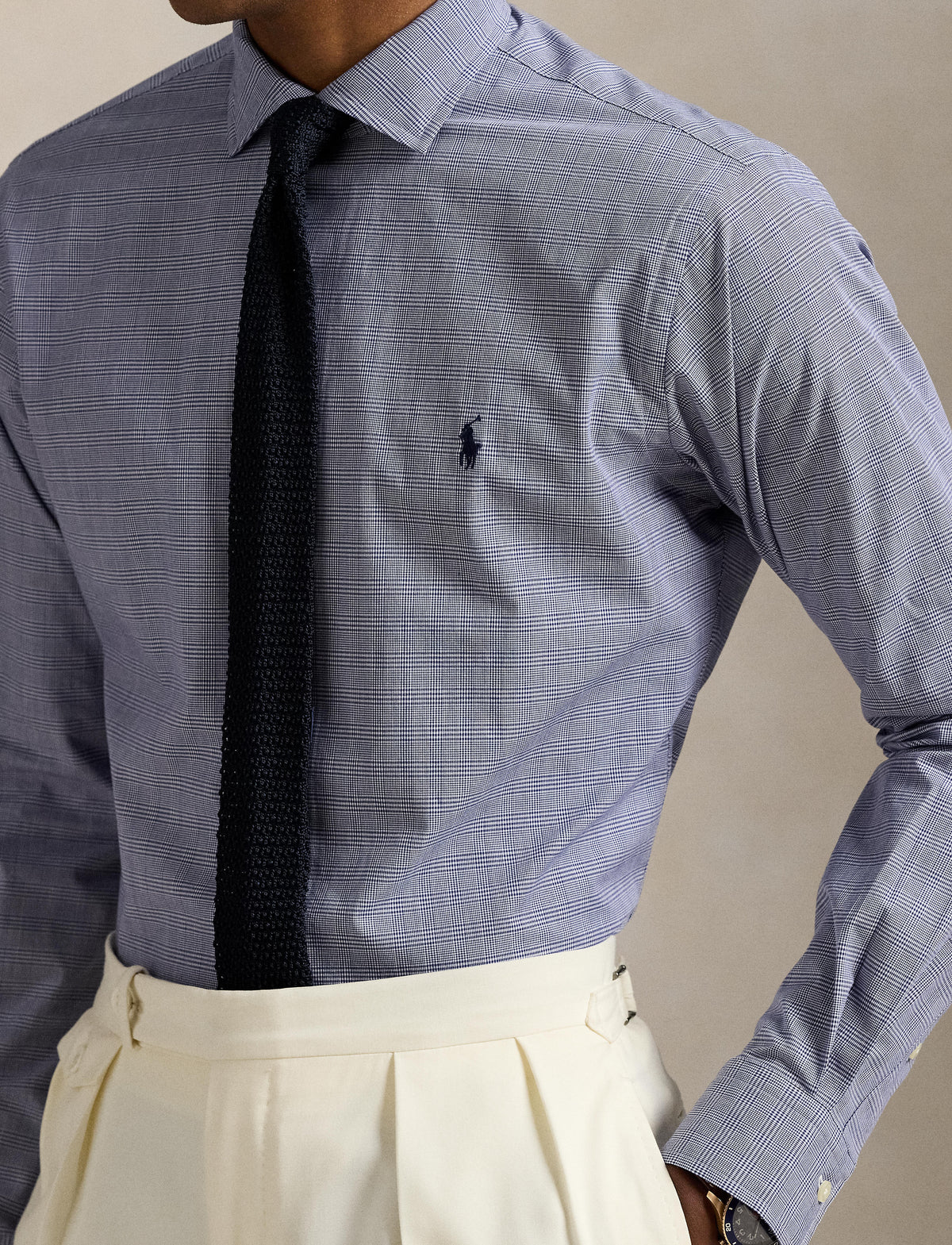 Polo Ralph Lauren - Poplin Stretch Business Shirt - Plaid - Blue & White
