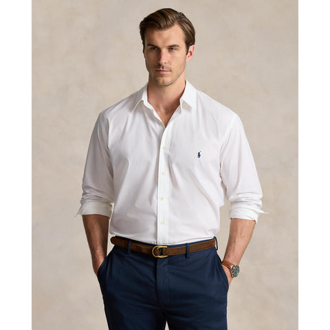 Polo Ralph Lauren - Poplin Stretch Shirt - Big & Tall Sizes - White