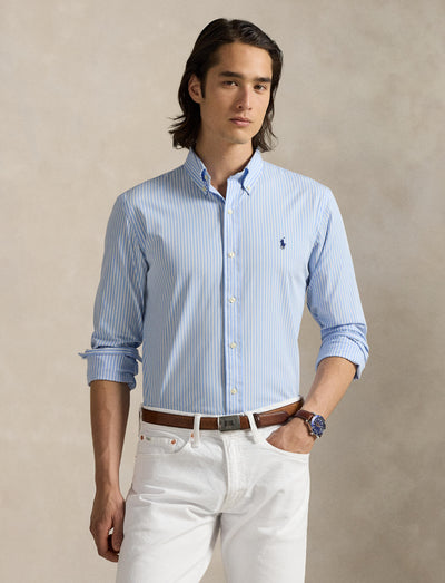 Polo Ralph Lauren - Poplin Stretch Shirt - Stripe - Blue & White