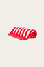 Ringers Western - Striped Towel - Red & White displayed, showcasing its vibrant red and white stripes.