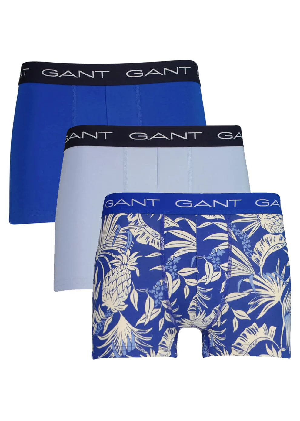 GANT - 3 Pack Mixed Trunks - Tropical - Rich Blue