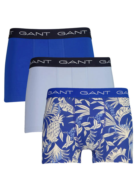 GANT - 3 Pack Mixed Trunks - Tropical - Rich Blue