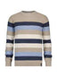 Stripe Melange Pullover - Stripe - Sand, Navy, Blue, Cream