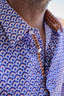 English Laundry - Leeds Geometric Cotton Shirt - Blue & Orange