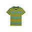 Custom Fit Jersey Crewneck T-Shirt - Stripe - Bright Yellow & Forest Green