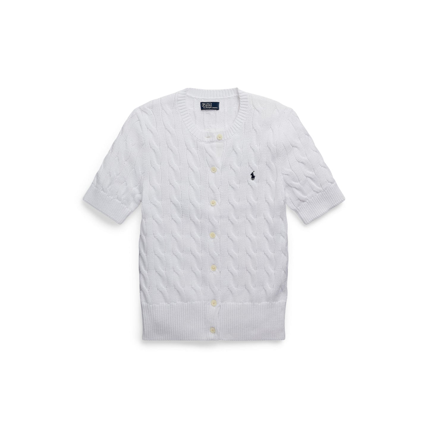 Polo Ralph Lauren - Cable-Knit Short Sleeve Cardigan - White