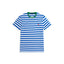Custom Slim Fit Striped Jersey T-Shirt - Pacific Royal/White