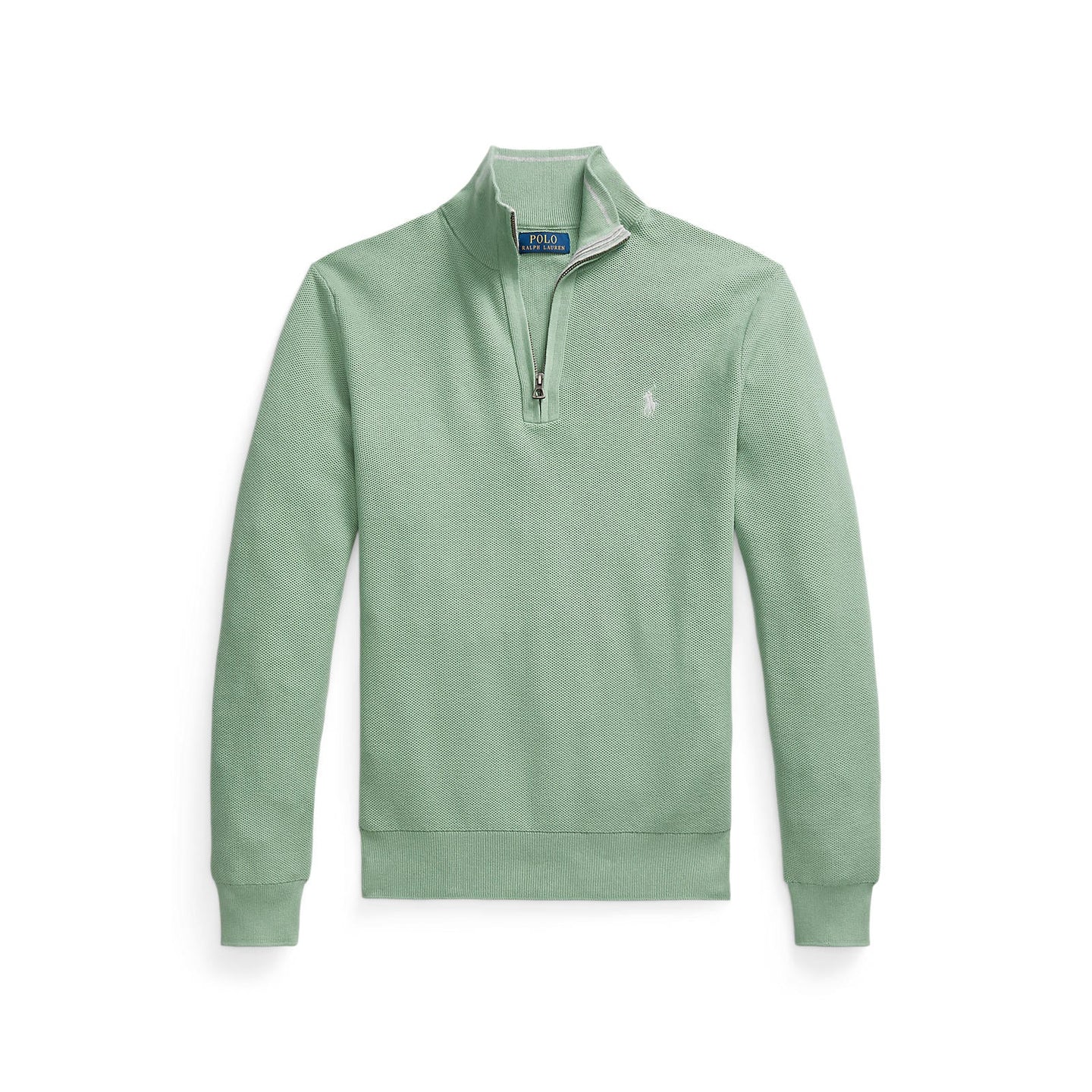 Polo Ralph Lauren - Mesh-Knit Cotton Quarter-Zip Sweater - Pistachio