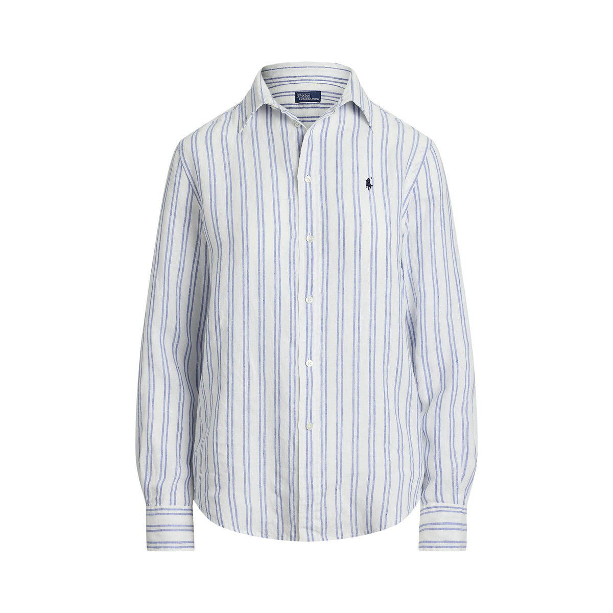 Polo Ralph Lauren - Classic Fit Linen Shirt - Stripe - White & Pond Blue
