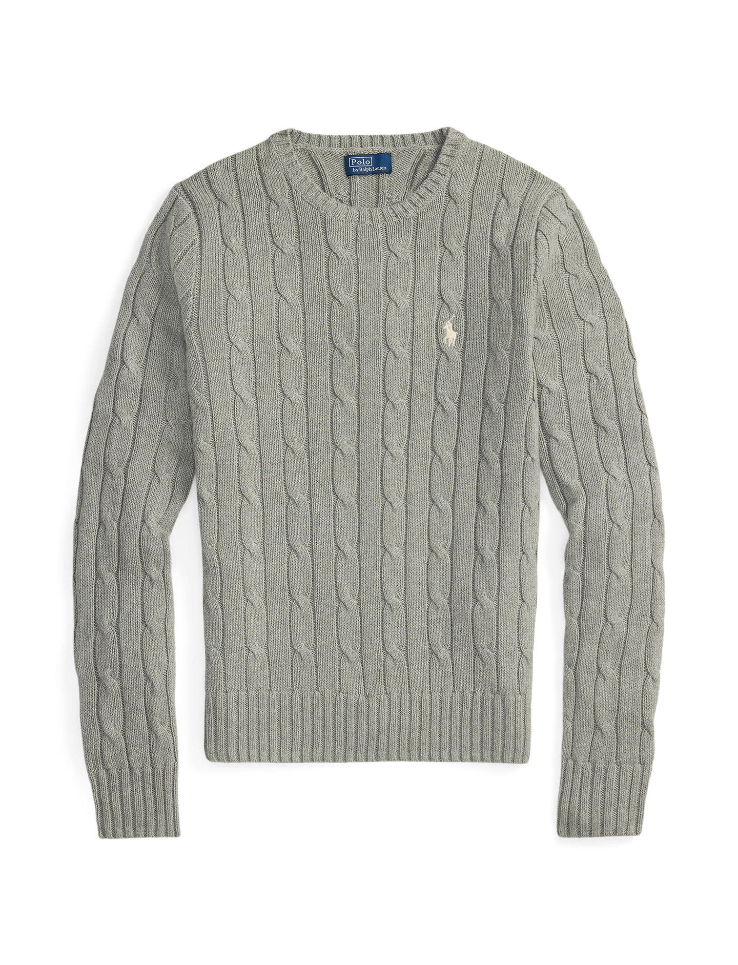 Polo Ralph Lauren - Cable-Knit Cotton Crewneck Sweater - Fawn Grey Heather
