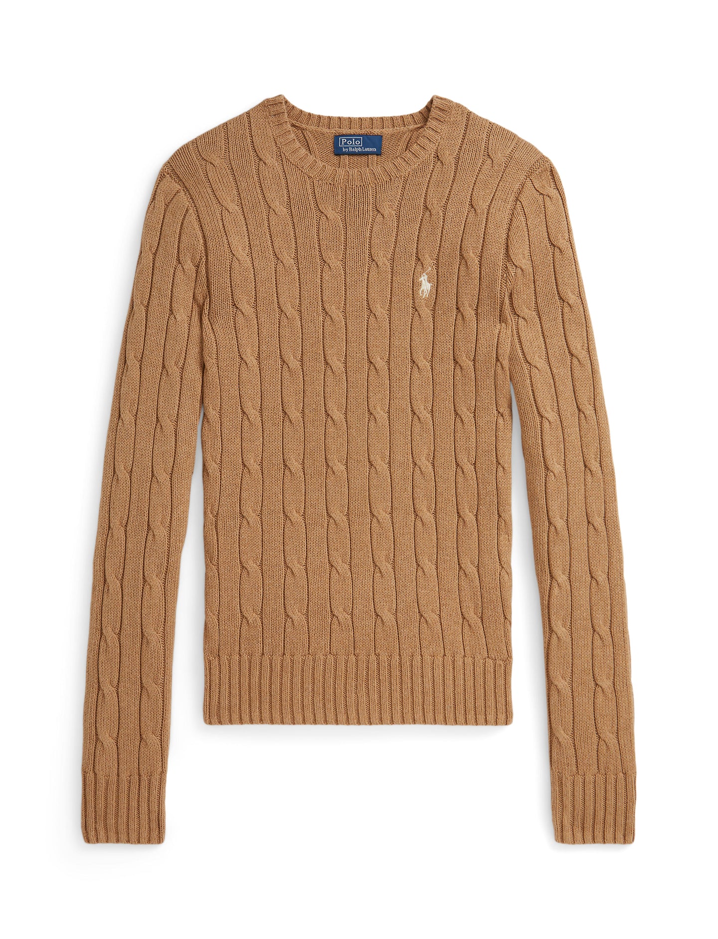 Polo Ralph Lauren - Cable-Knit Cotton Crewneck Sweater - Camel Melange