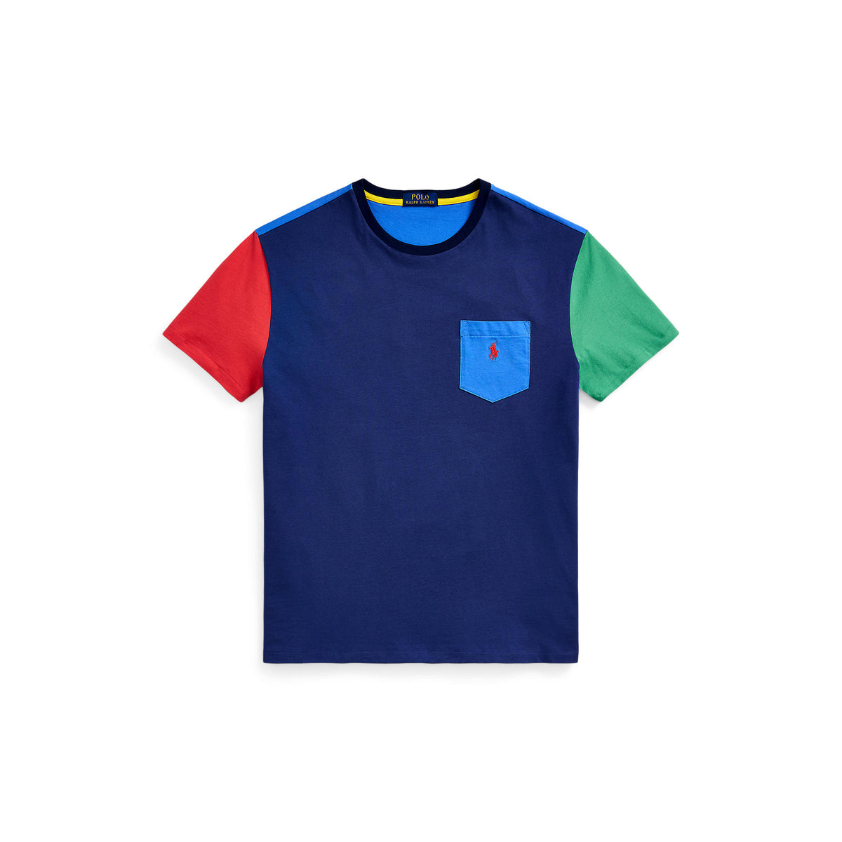 Polo Ralph Lauren - Classic Fit Colour Block Jersey T-Shirt - Light Navy Multi