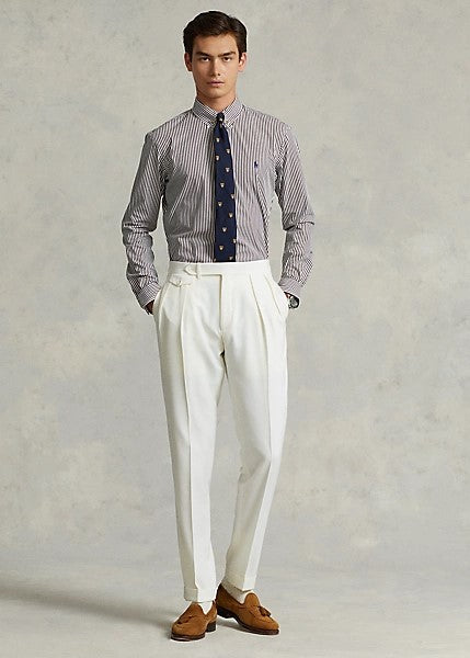 Polo Ralph Lauren - Poplin Stretch Shirt - Stripe - Brown/White