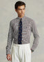 Poplin Stretch Custom Fit Shirt - Stripe - Brown/White