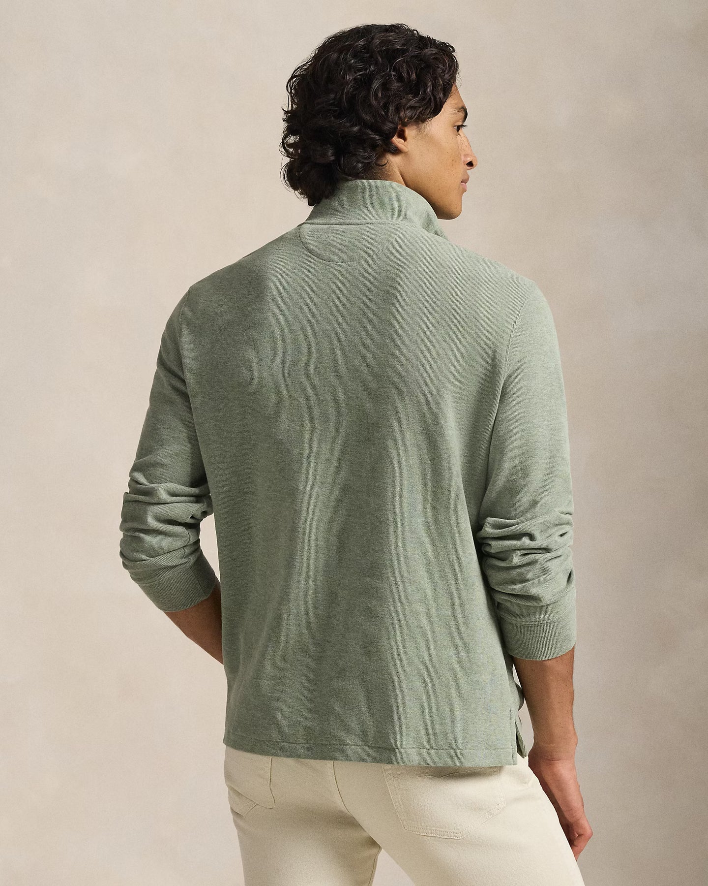 Polo Ralph Lauren - Premium Estate-Rib Knit Quarter Zip Jumper - Faded Mint