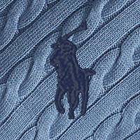 Polo Ralph Lauren - Cable Knit Quarter Zip Cotton Sweater - Sky Blue Heather