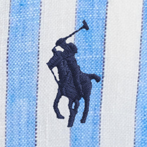 Polo Ralph Lauren - Wide-Cropped, Relaxed Fit Linen Shirt - Stripe - Blue & White