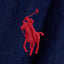 Woman wearing a blue Linen shirt dress, short sleeve, holding a straw bag - Polo Ralph Lauren - Belted Short-Sleeved Linen Shirt Dress - Newport Navy