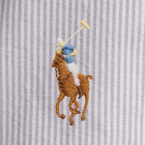 Polo Ralph Lauren - Oxford Shirt - Stripe - Thistle & White